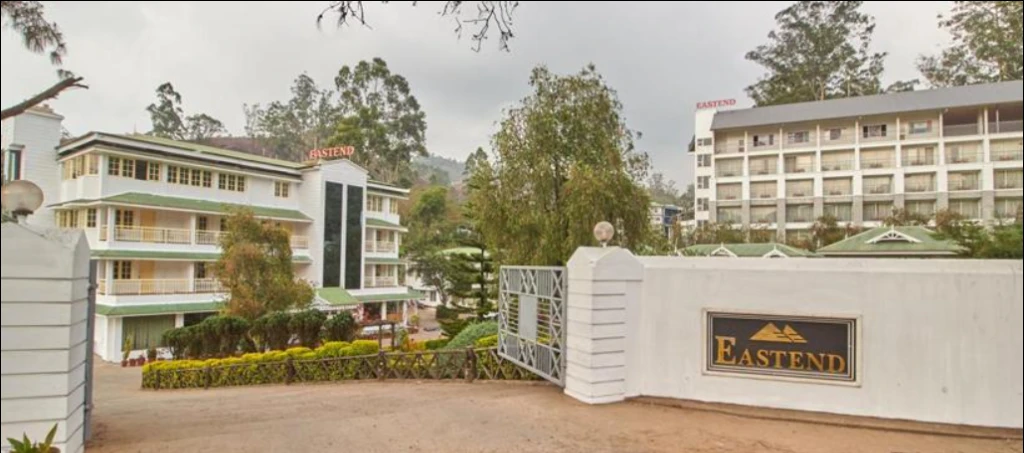 Exterior facade and entrance of Eastend in Munnar