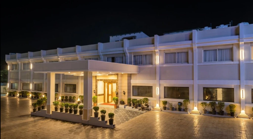 Exterior facade and entrance of Hotel Seaface in Kanyakumari