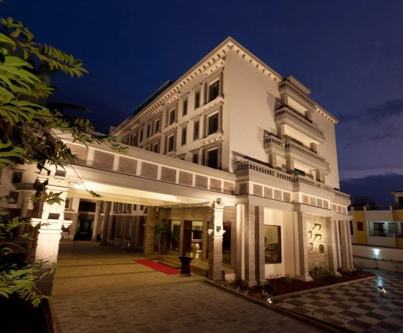 Exterior facade and entrance of JC Residency Madurai in Madurai