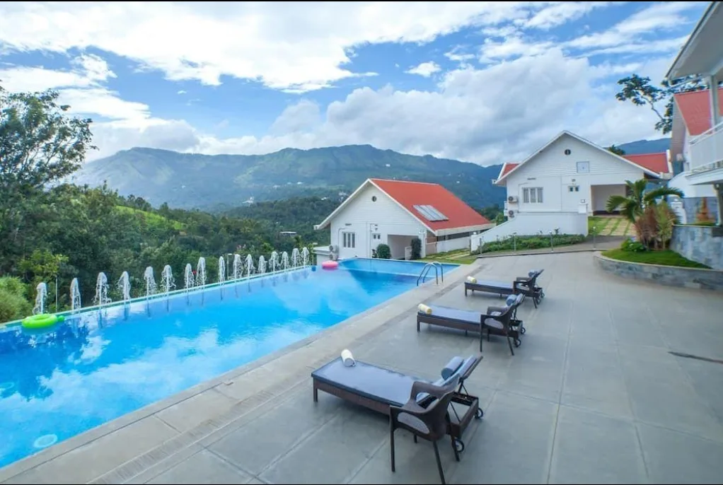 Exterior facade and entrance of The Fog Munnar Resort & Spa in Munnar