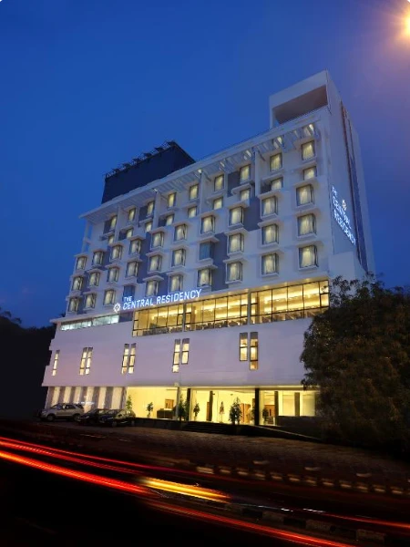 Exterior facade and entrance of Central Residency in Trivandrum
