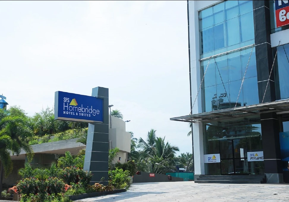Exterior facade and entrance of SFS Homebridge Highway in Trivandrum