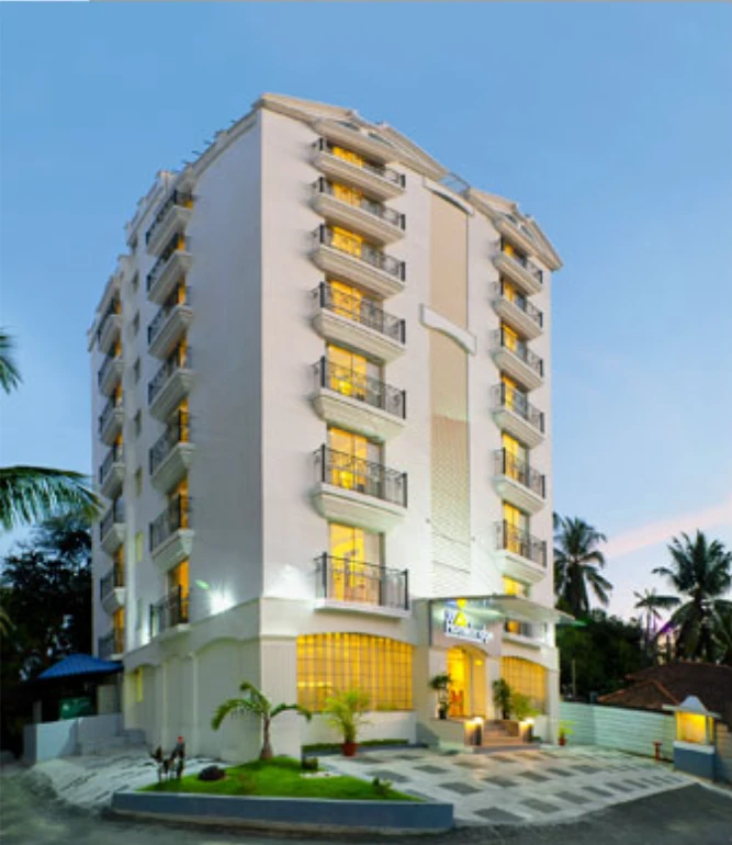 Exterior facade and entrance of SFS Homebridge Vellayambalam in Trivandrum