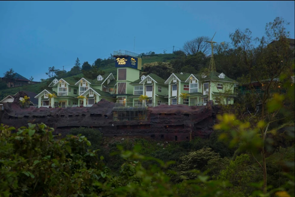Exterior facade and entrance of Foggy Knolls Resort in Vagamon