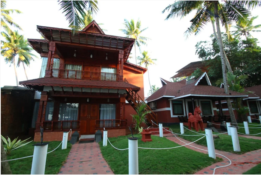 Exterior facade and entrance of Nikhil Ayurvedic Heritage Resort in Varkala