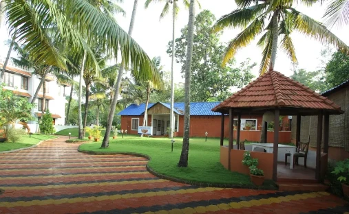 Exterior facade and entrance of Nikhil Residence in Varkala