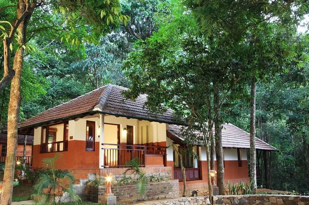 Exterior facade and entrance of Vythiri Resort Wayanad in Wayanad