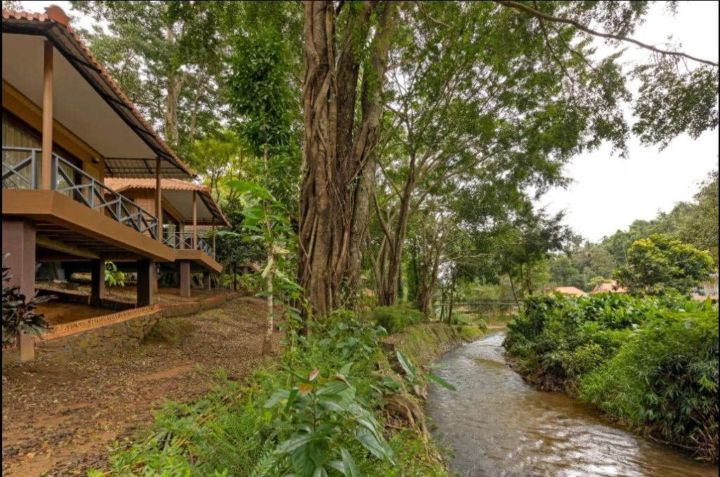 Exterior facade and entrance of Vythiri Stream View in Wayanad